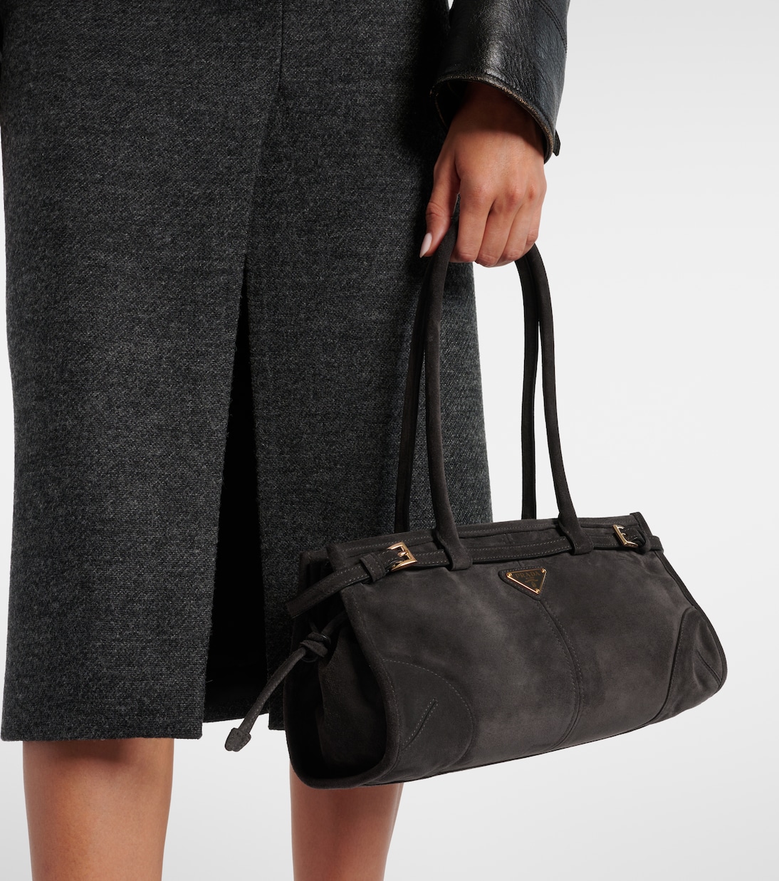 Prada Bonnie Medium suede shoulder bag | Prada