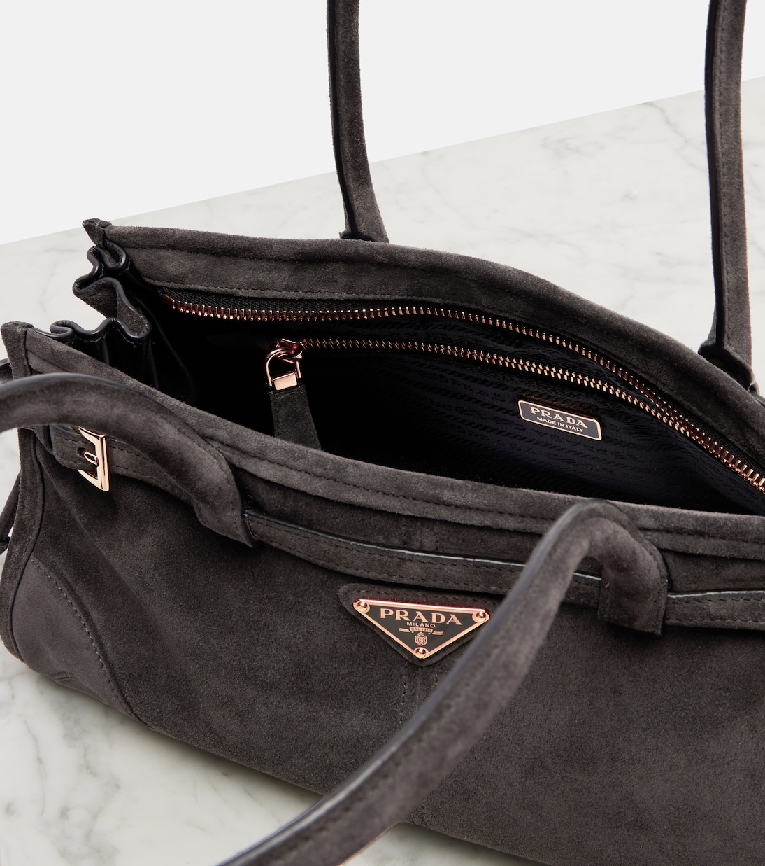 Prada Bonnie Medium suede shoulder bag | Prada