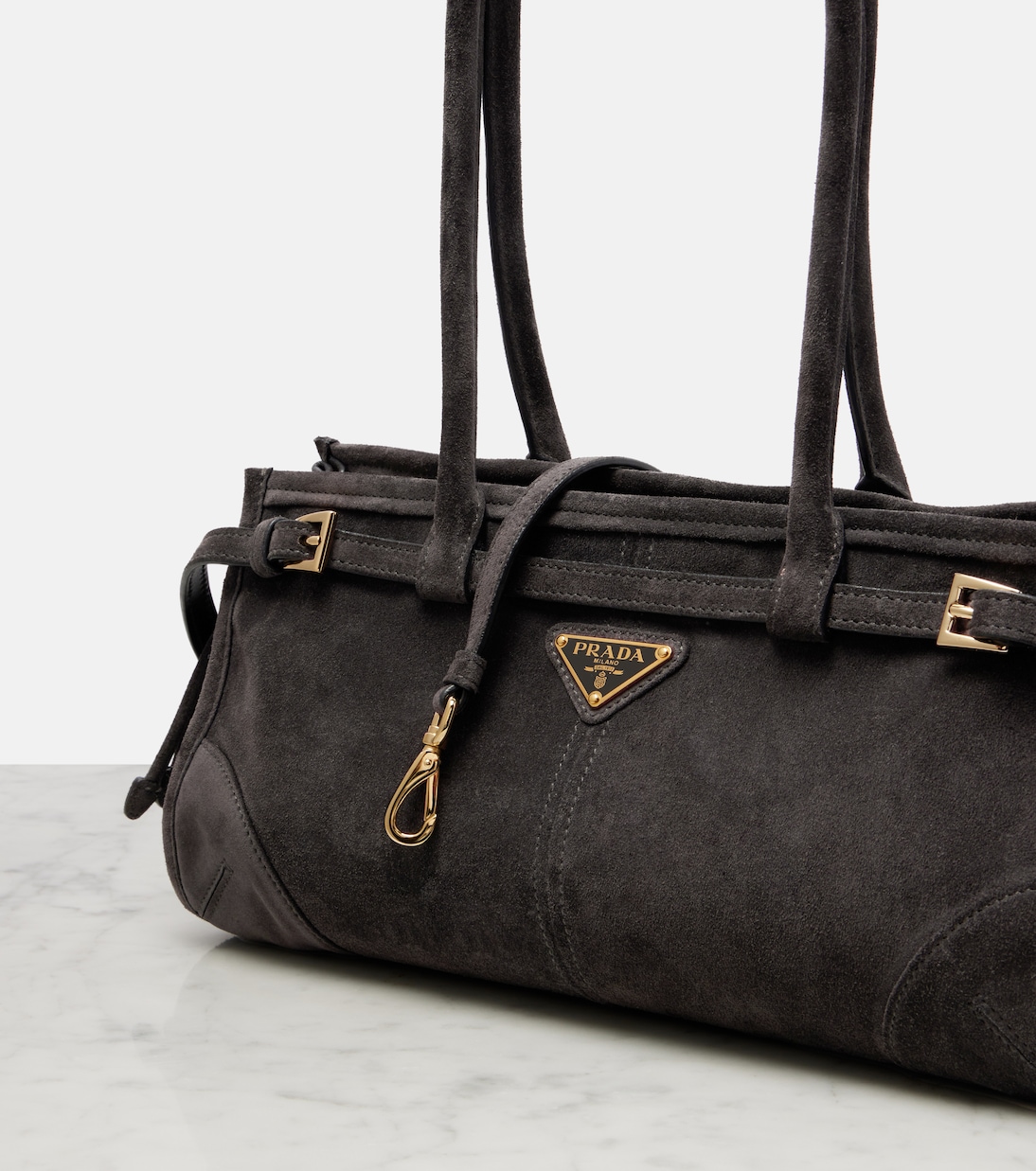 Prada Bonnie Medium suede shoulder bag | Prada