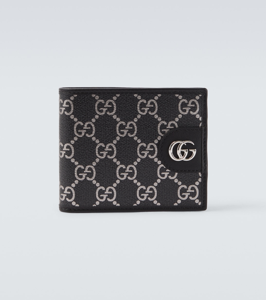 Cartera plegable con piel y GG | Gucci