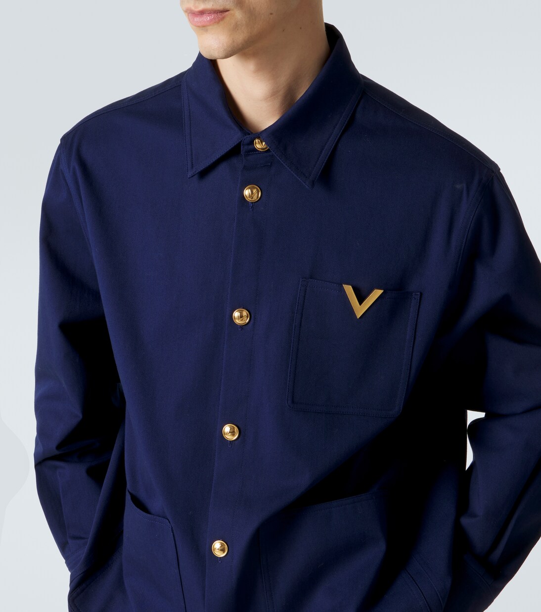 VGold cotton gabardine overshirt | Valentino