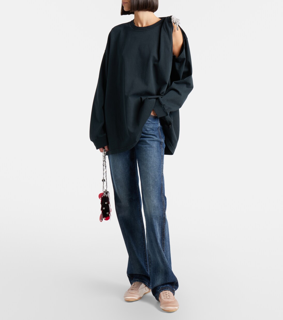 Embellished cotton jersey T-shirt | Area