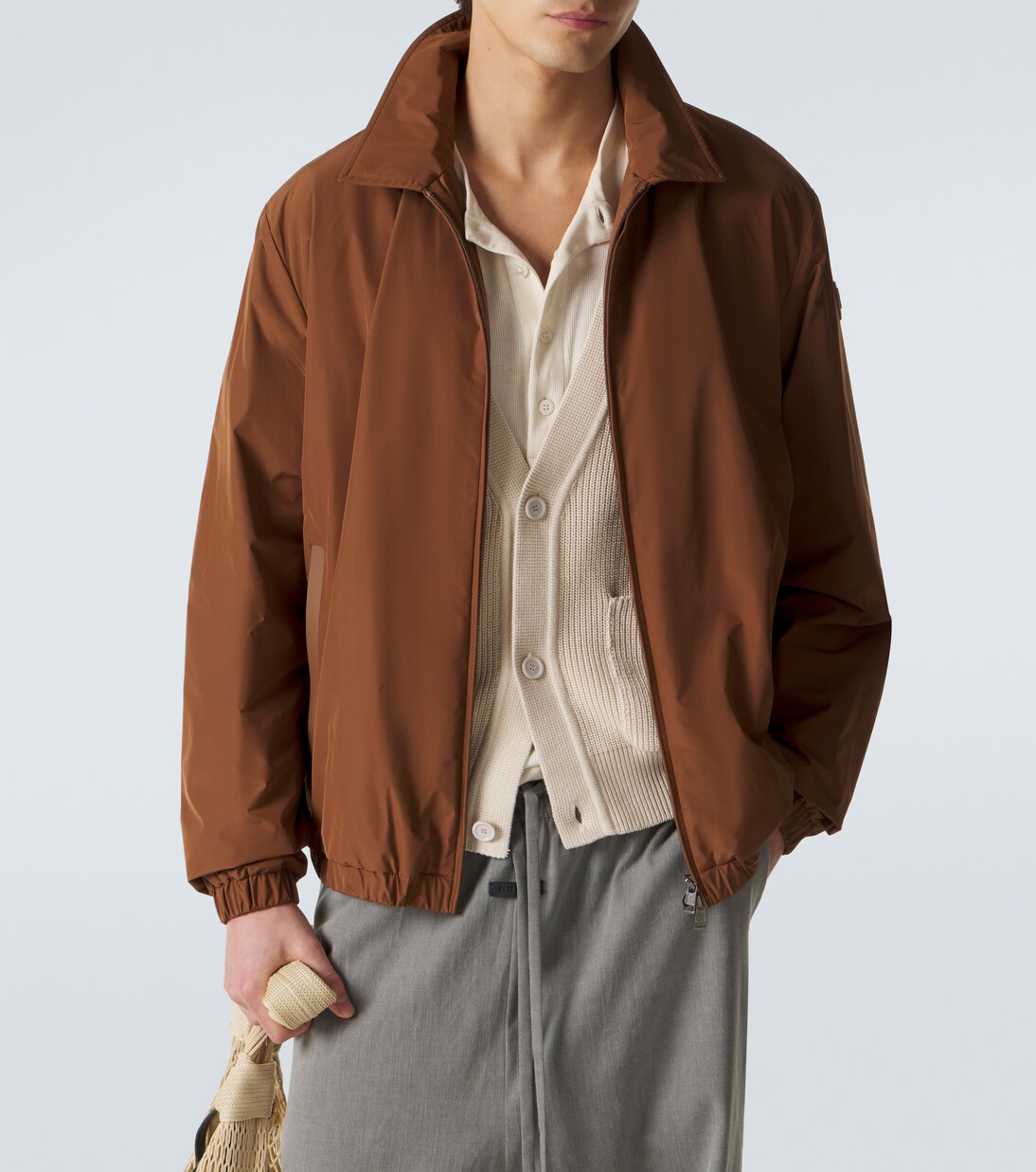 Socot leather-trimmed blouson jacket | Moncler