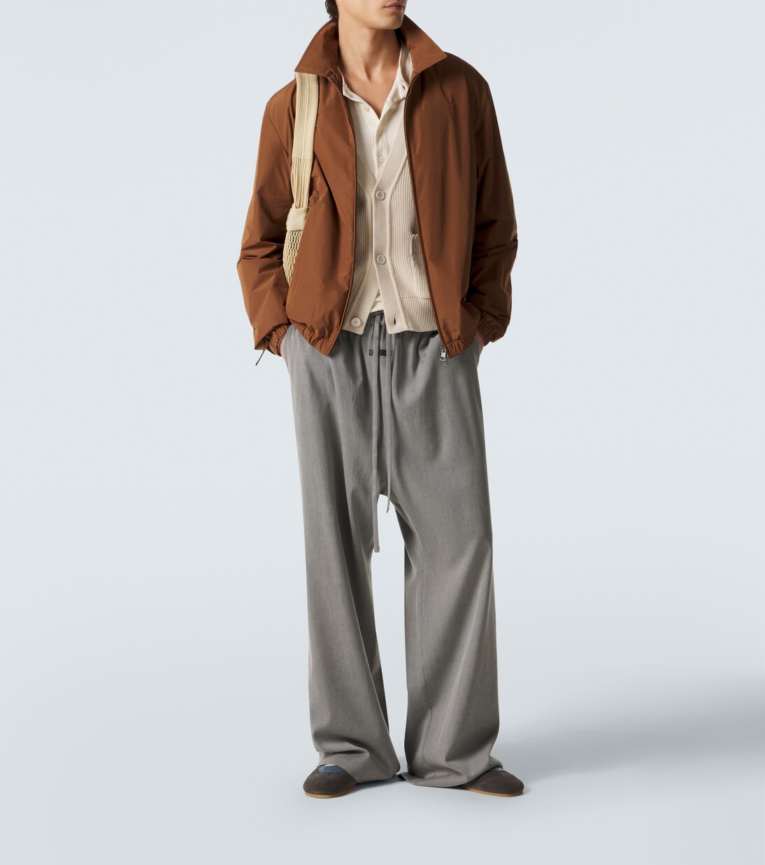 Socot leather-trimmed blouson jacket | Moncler