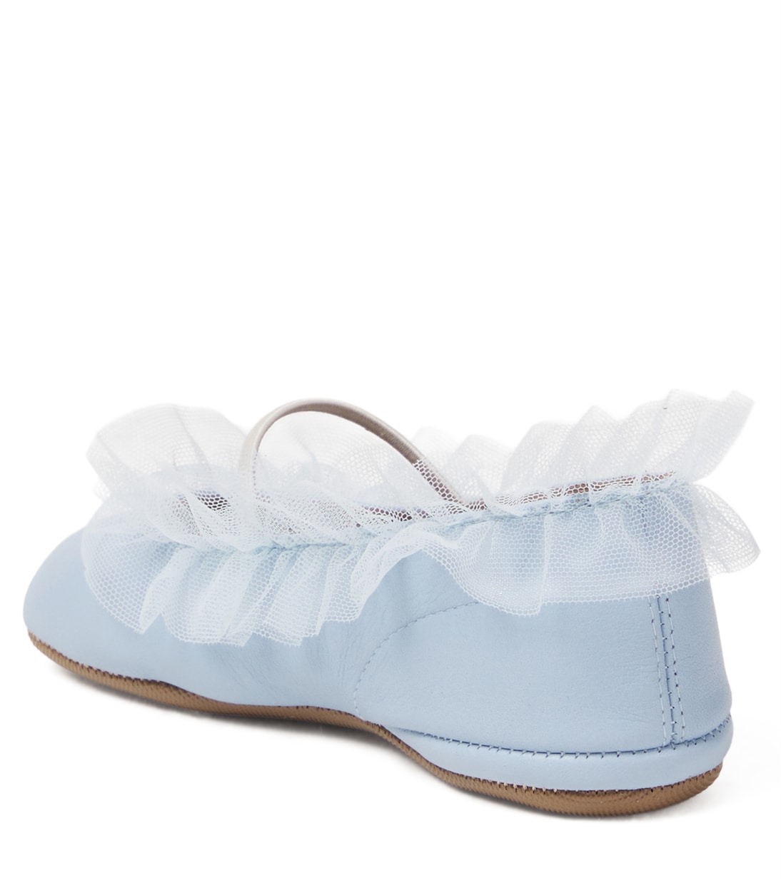 Tulle-trimmed leather ballet flats | PèPè