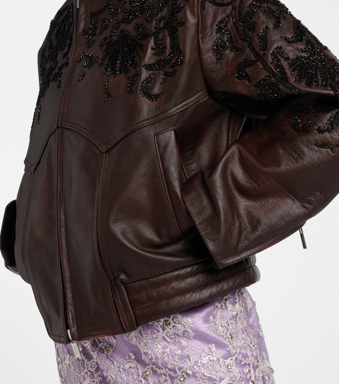 Beaded leather jacket | Jacques Wei