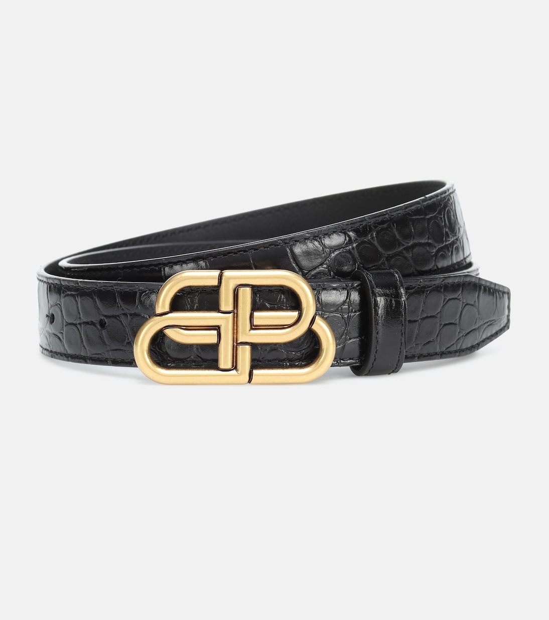 Ceinture BB en cuir embossé | Balenciaga