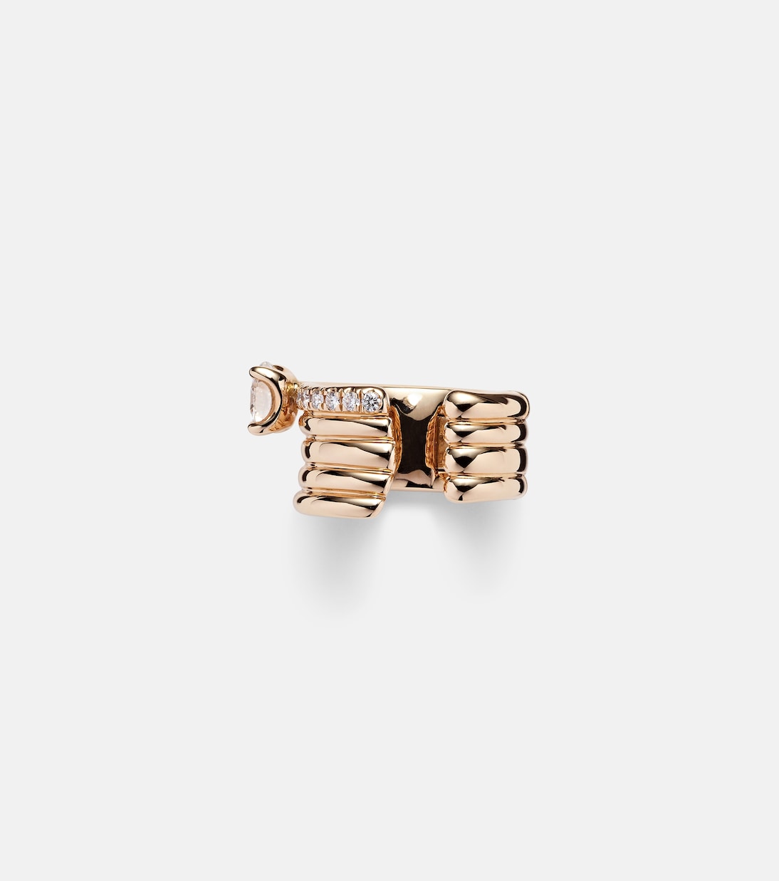 Orecchino avvolgente in oro rosa 18kt con diamanti, design moderno per giovani