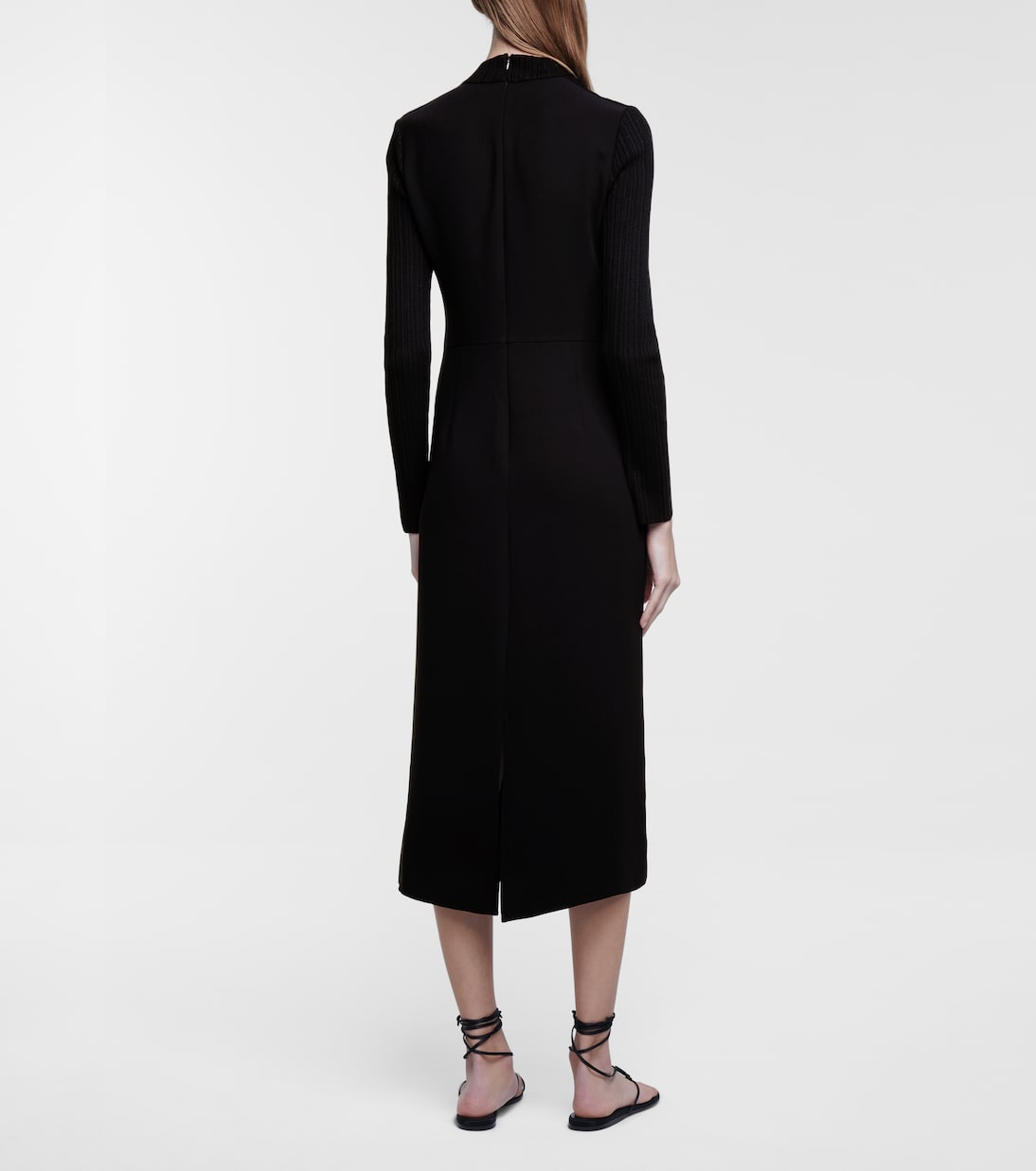 Vestido midi de punto acanalado | Vince