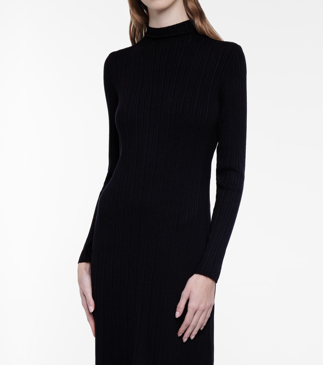 Vestido midi de punto acanalado | Vince