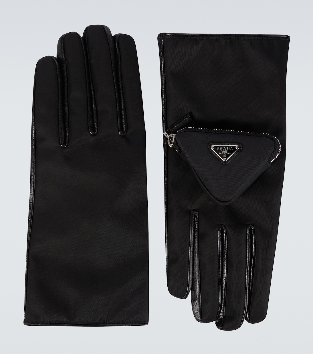 Handschuhe aus Nylon und Leder | Prada