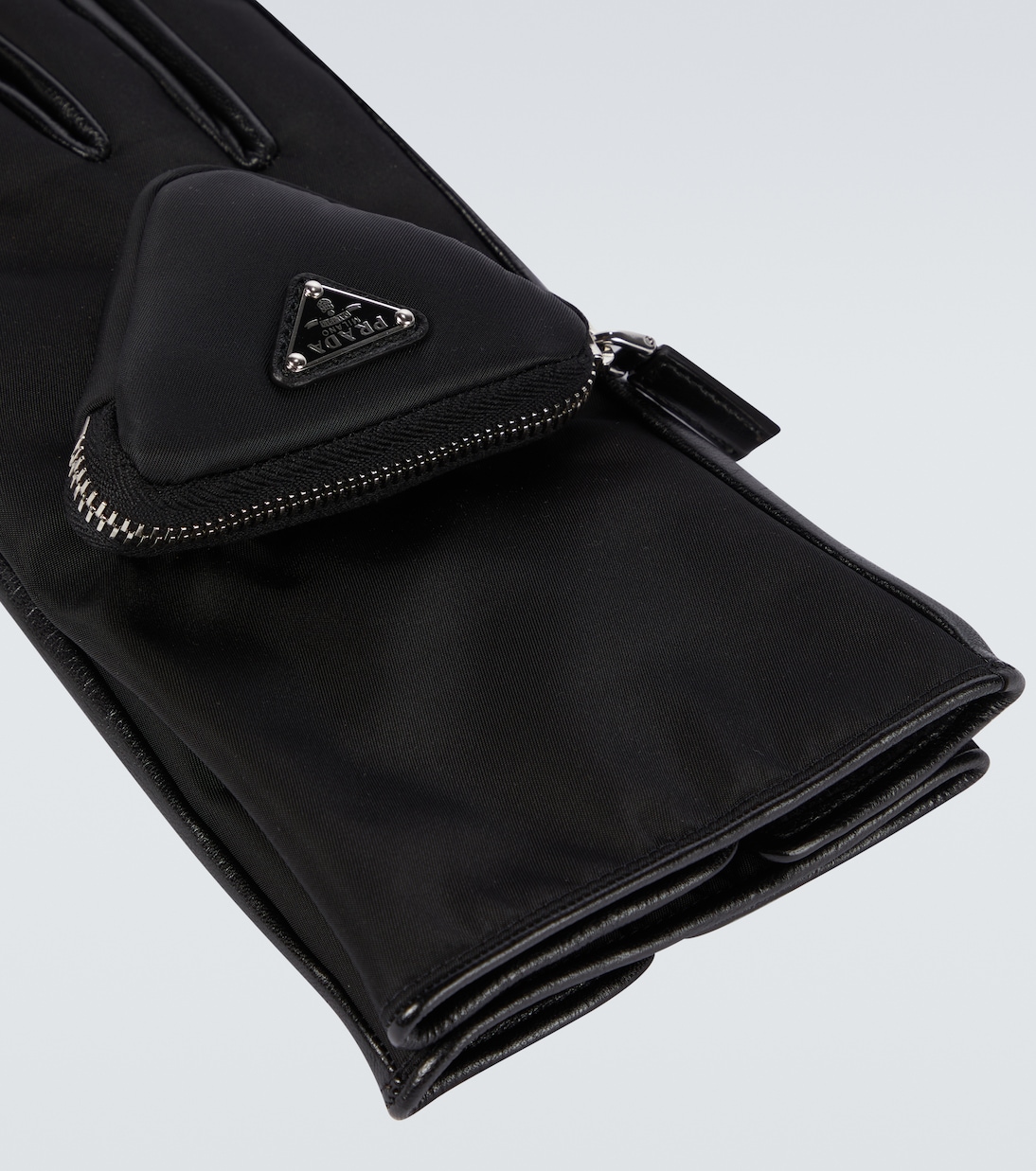 Handschuhe aus Nylon und Leder | Prada