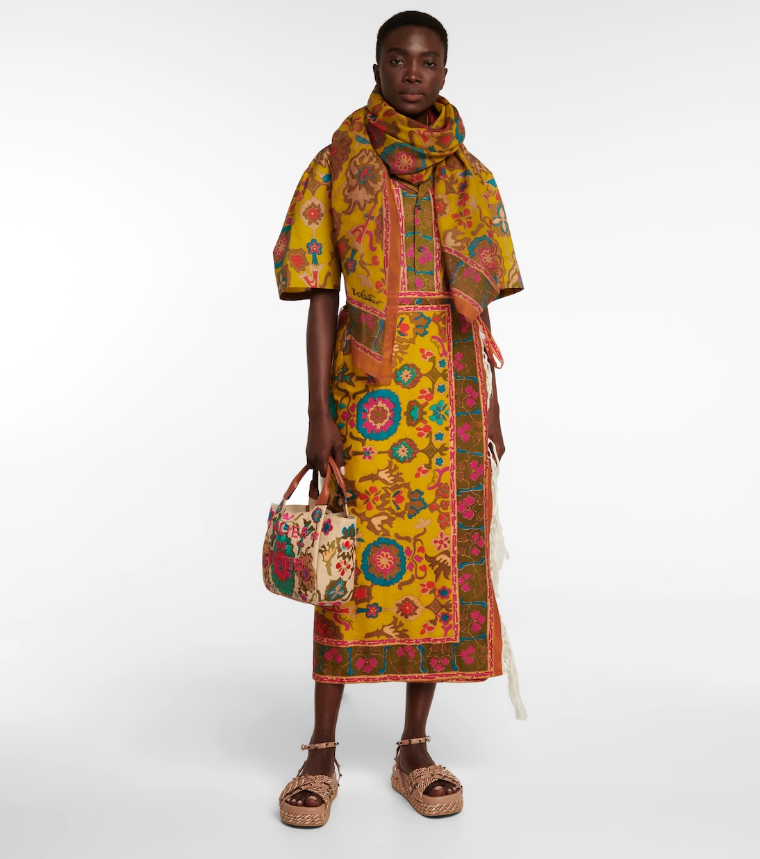 Printed cotton and silk sarong | Valentino