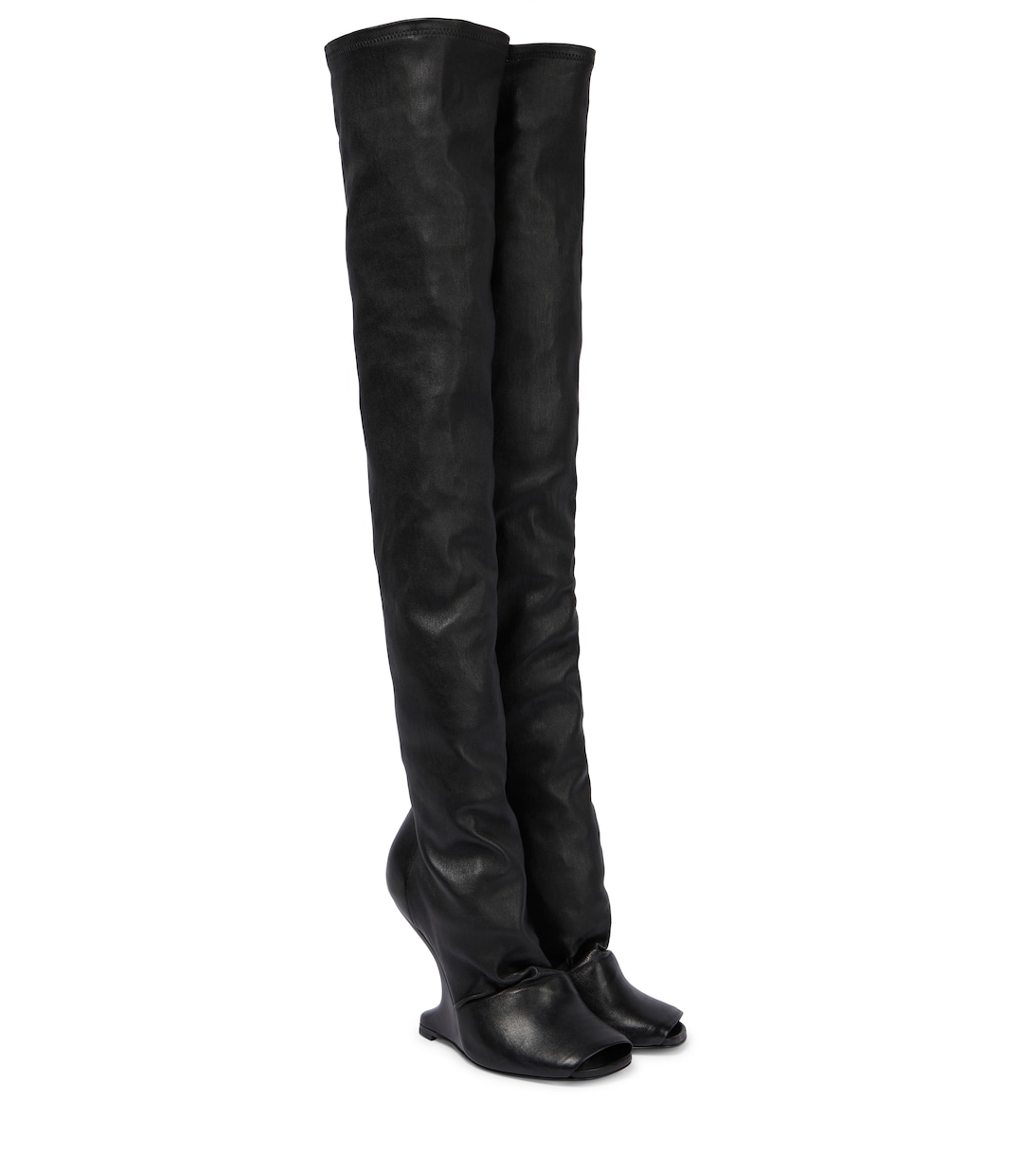 Cantilever leather over-the-knee boots | Rick Owens