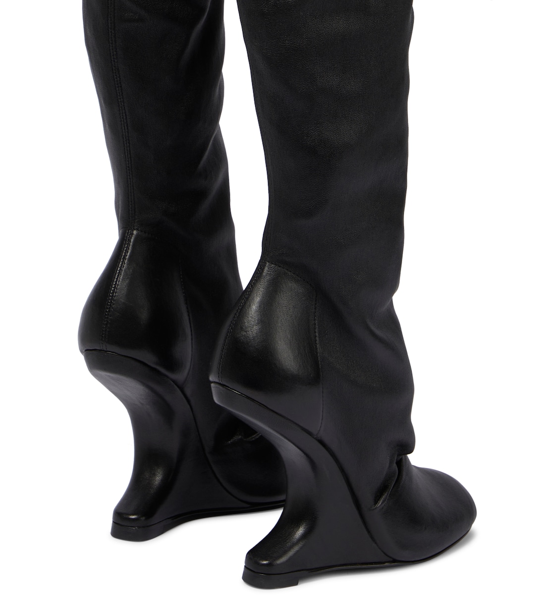 Cantilever leather over-the-knee boots | Rick Owens