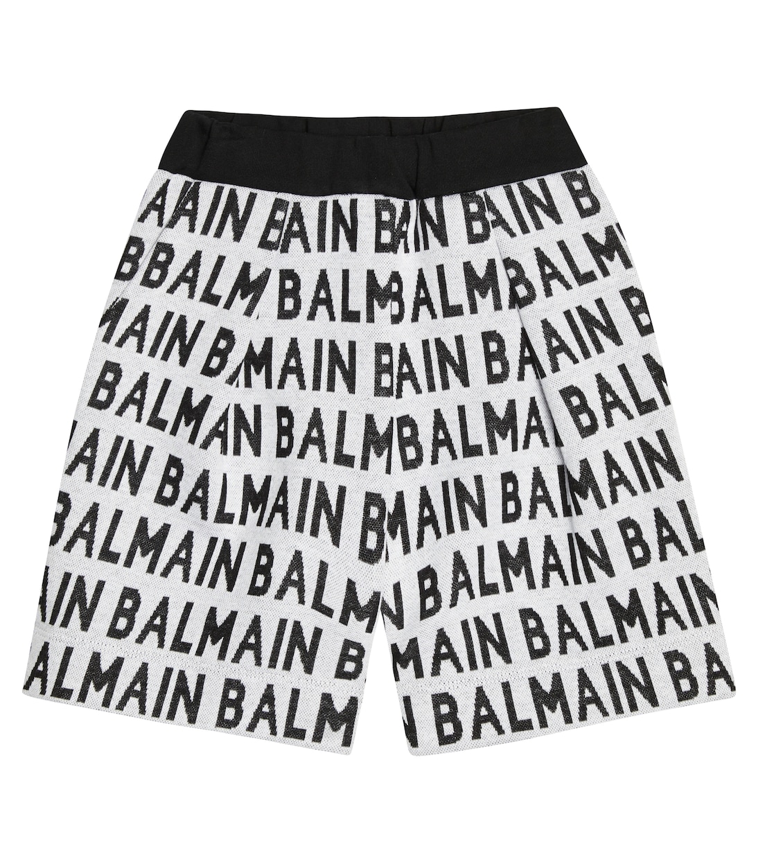Shorts en jacquard de algodón con logo | Balmain Kids