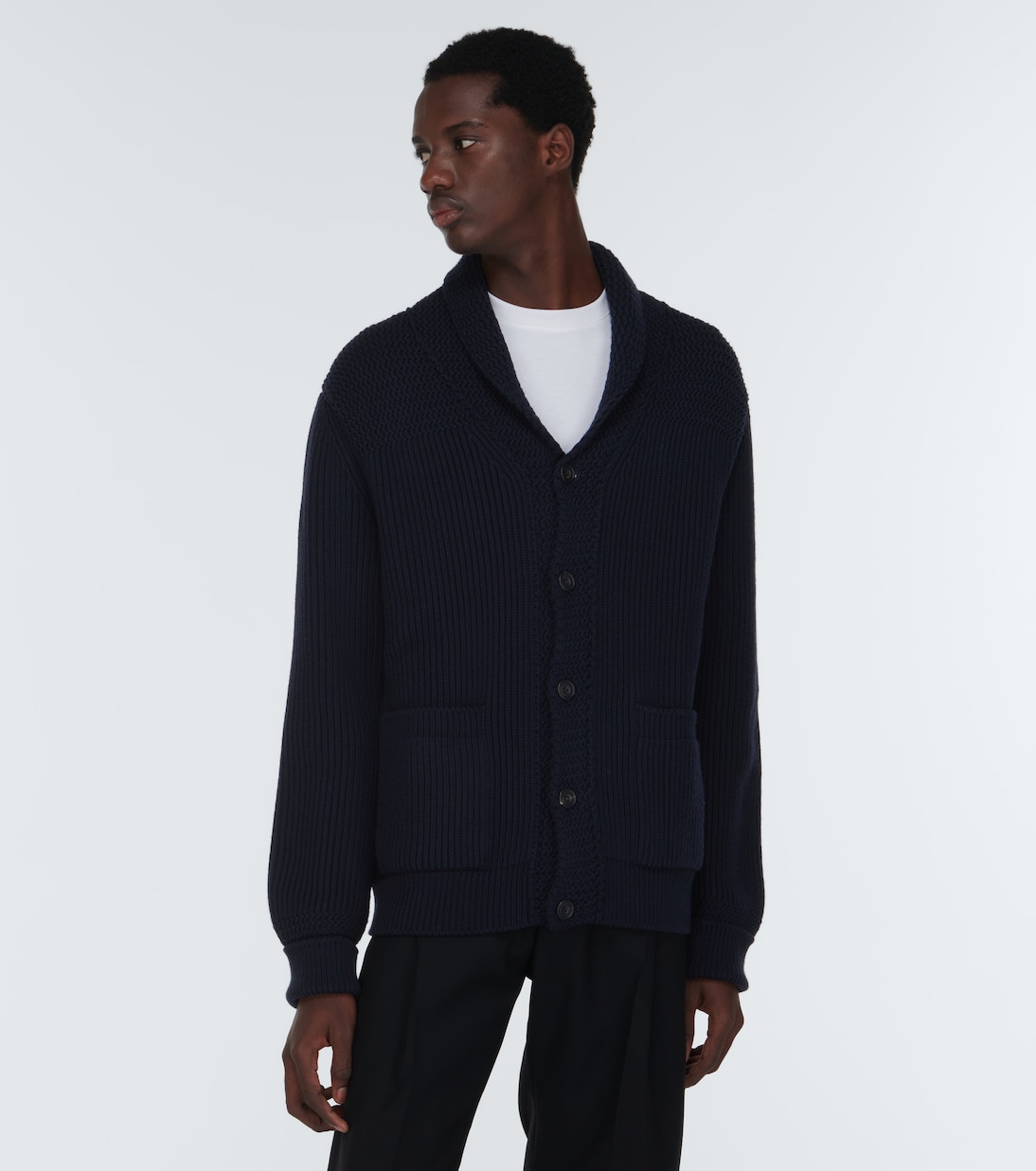 Ribbed-knit wool cardigan | Berluti