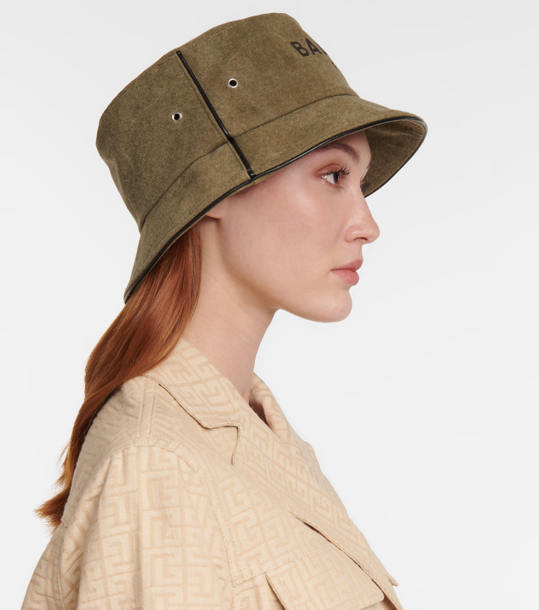 Cappello da pescatore in canvas con pelle | Balmain
