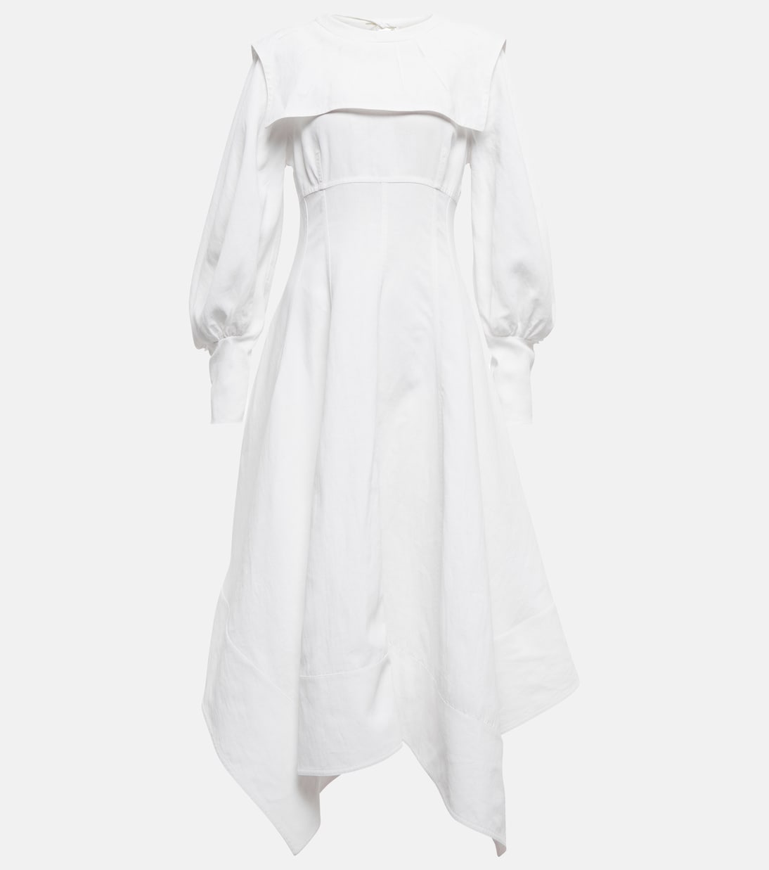 Asymmetric linen midi dress | Jil Sander