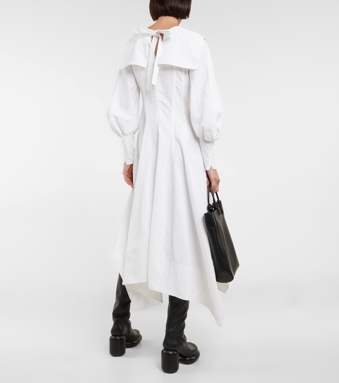 Asymmetric linen midi dress | Jil Sander
