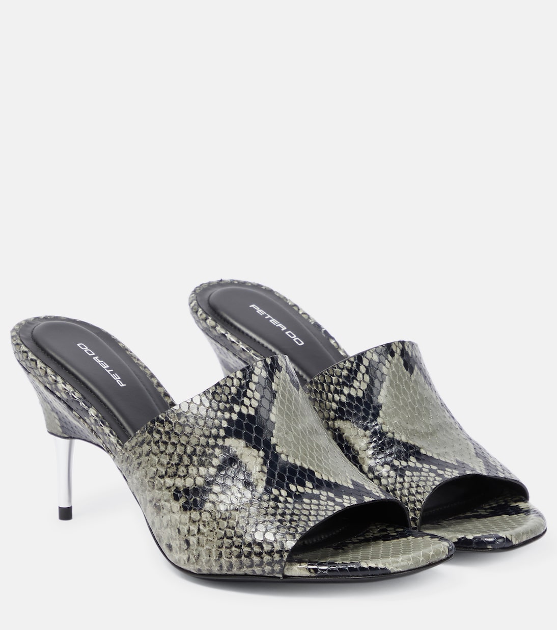 Snake-effect leather mules | Peter Do