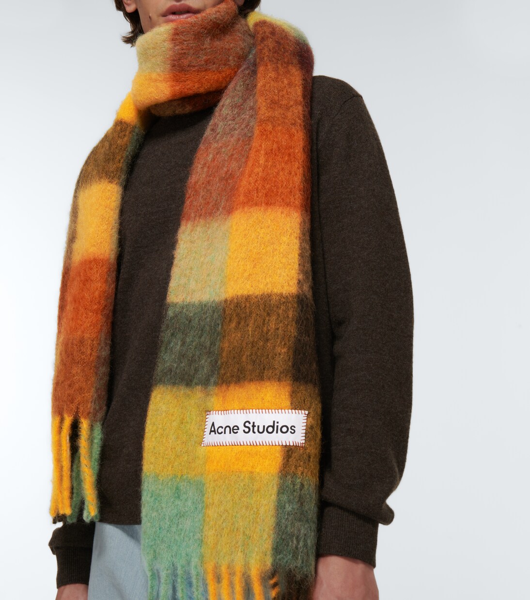 Écharpe en laine mélangée à carreaux | Acne Studios