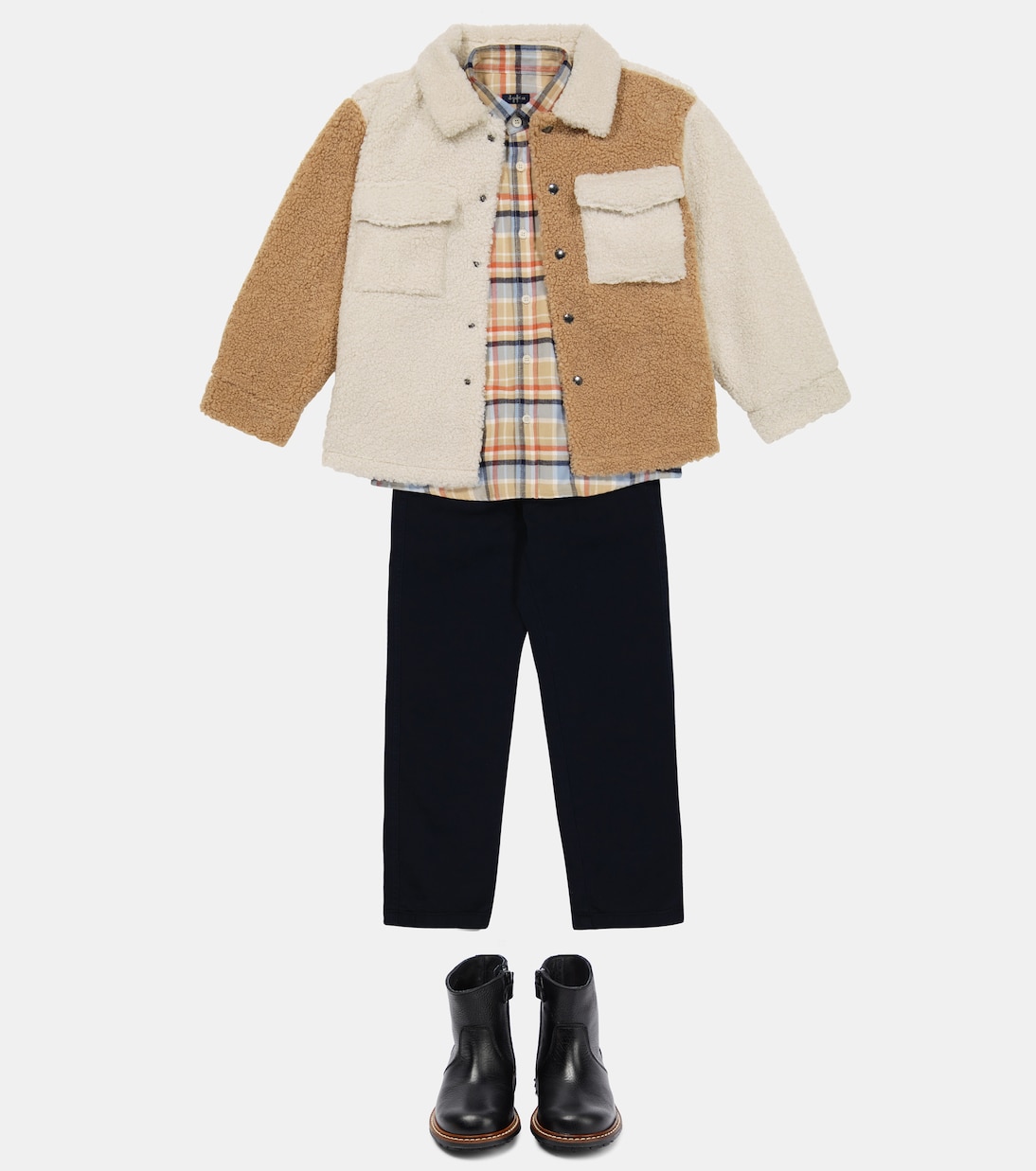 Chaqueta efecto teddy con colorblock | Il Gufo