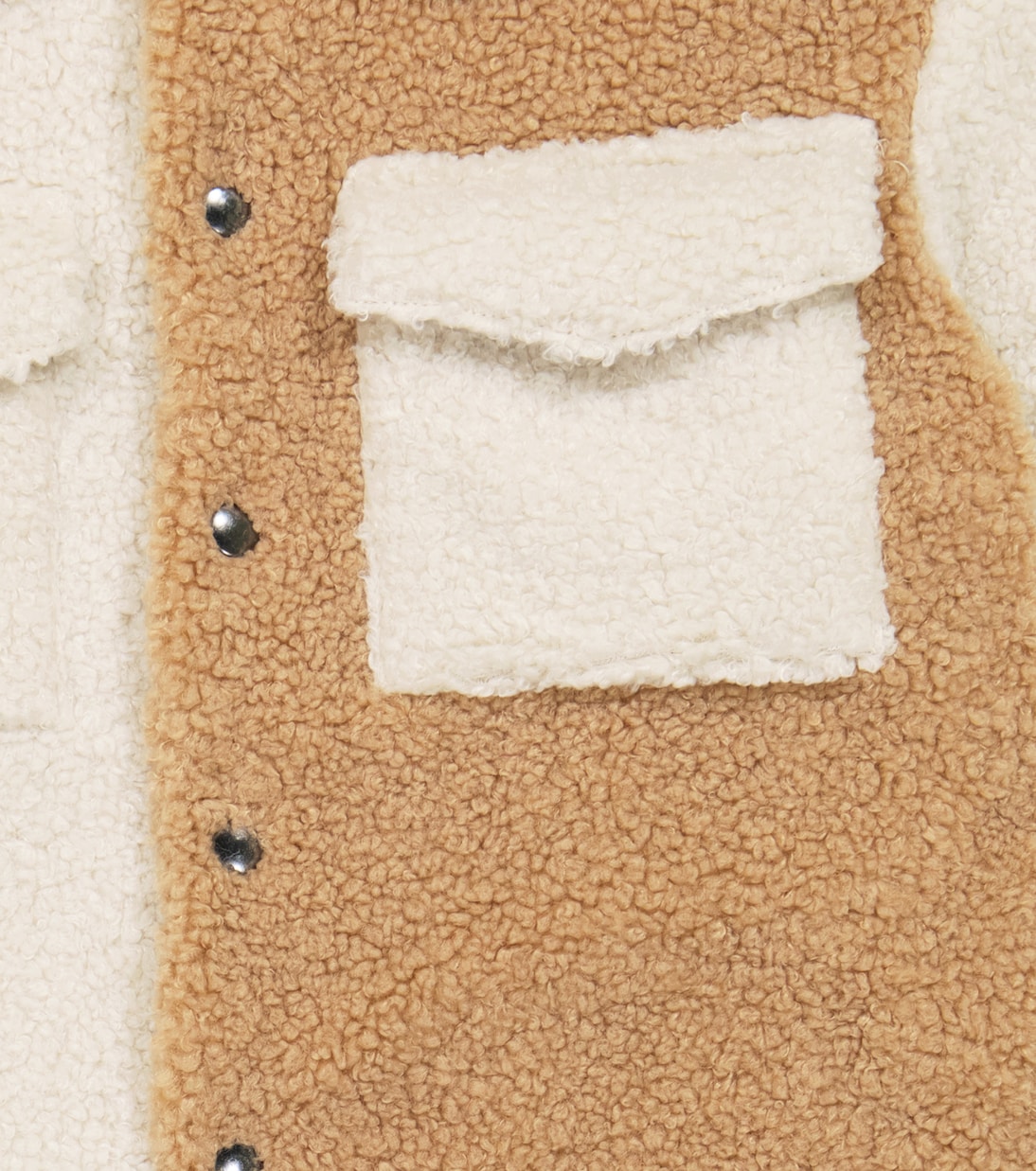 Chaqueta efecto teddy con colorblock | Il Gufo
