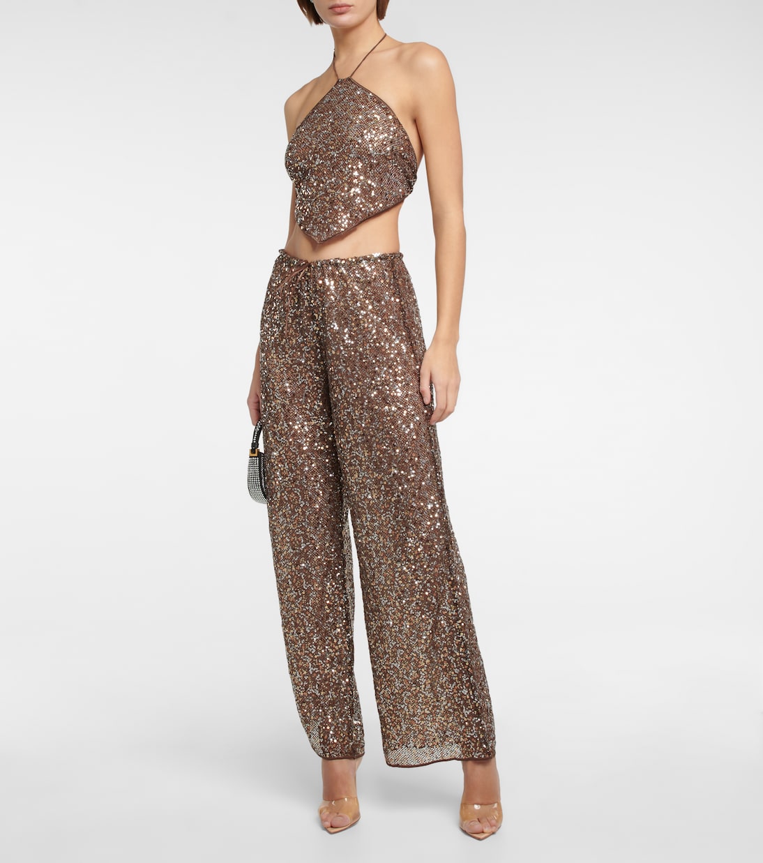 Netquins sequined halterneck top | Oséree