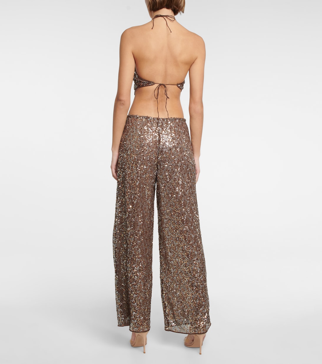 Netquins sequined halterneck top | Oséree