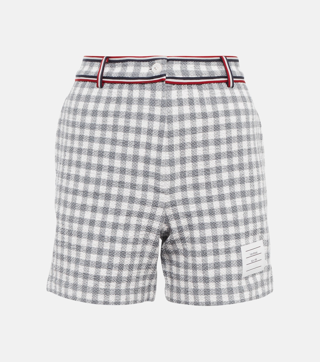 Shorts a vita alta in cotone a quadretti | Thom Browne