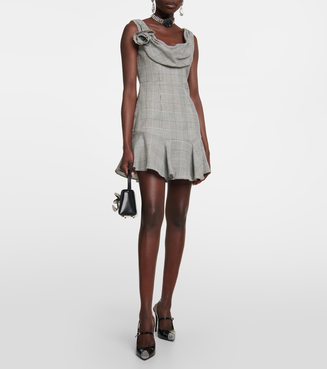 Prince De Galles wool minidress | Alessandra Rich