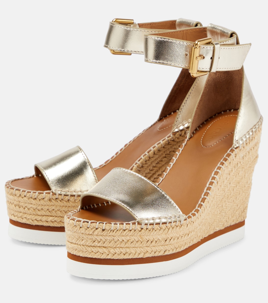 Sandali espadrillas Glyn in pelle con zeppa | See By Chloé