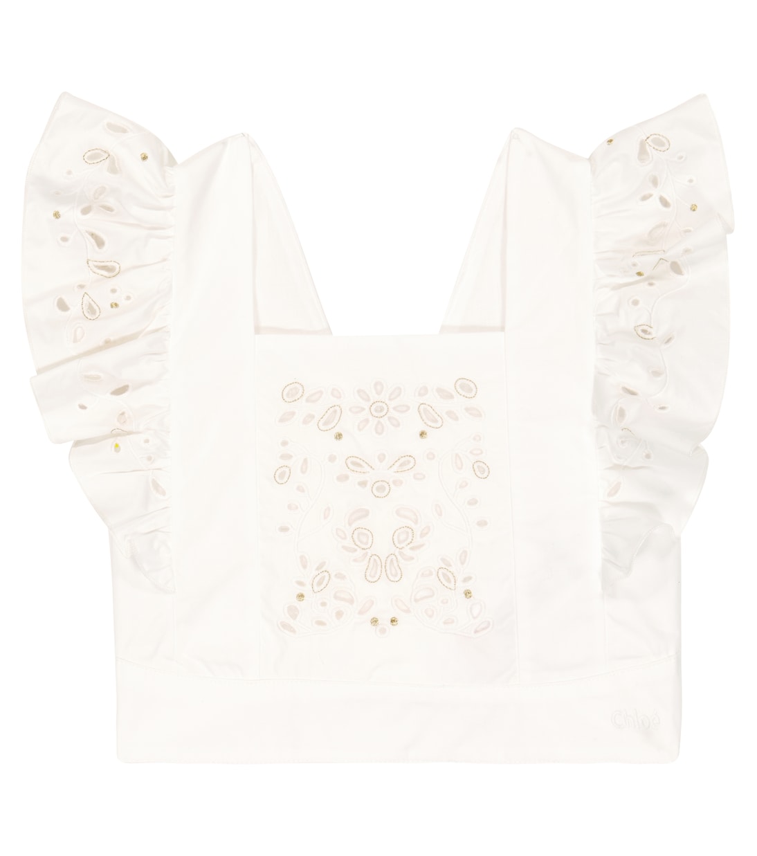 Top in cotone con ricamo | Chloé Kids
