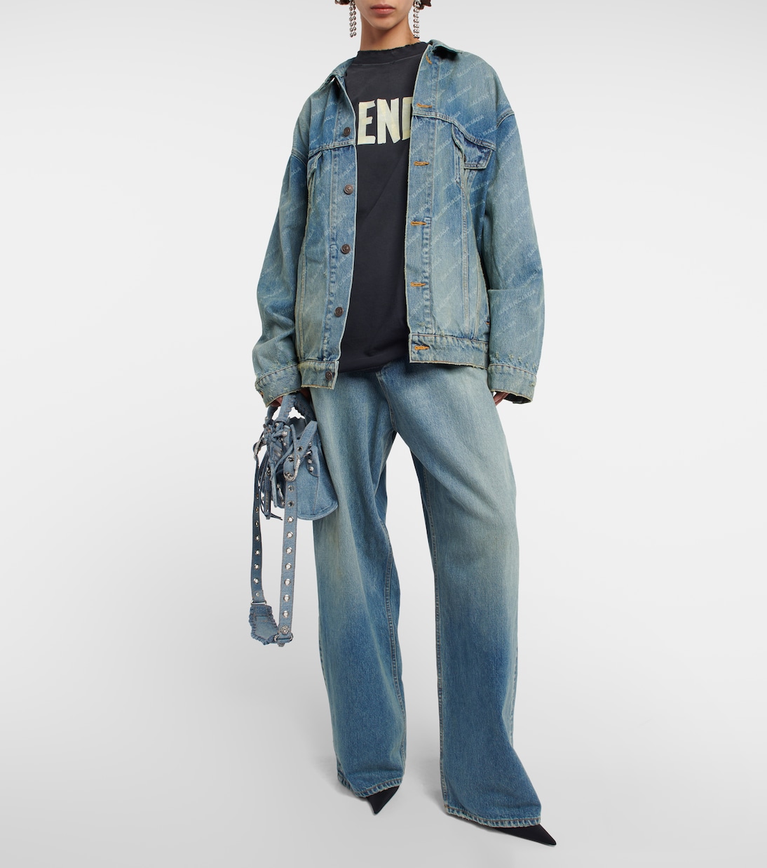 Schultertasche Neo Cagole XS aus Denim | Balenciaga