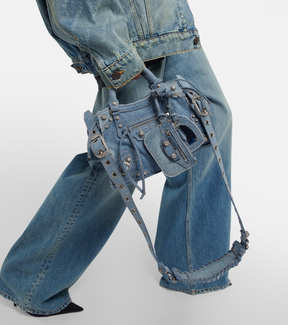 Schultertasche Neo Cagole XS aus Denim | Balenciaga