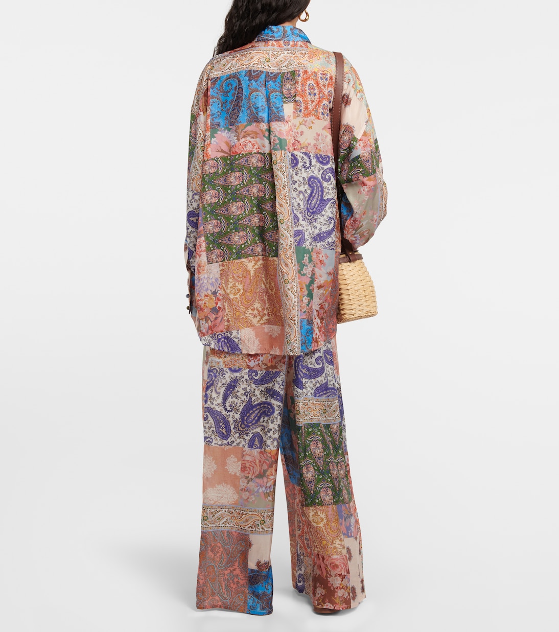 Devi oversized patchwork silk shirt | Zimmermann