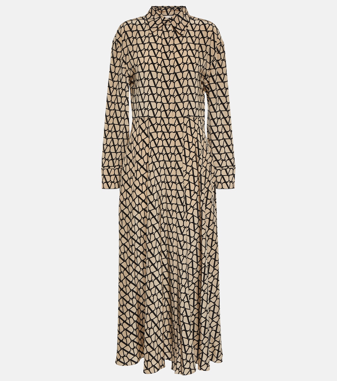 Toile Iconographe silk maxi dress in beige - Valentino