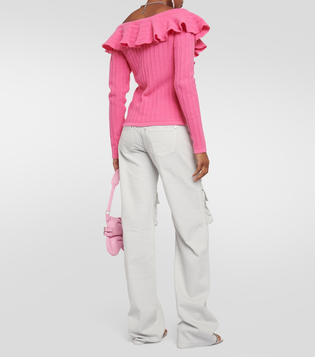 Ruffle-trimmed wool top | Blumarine
