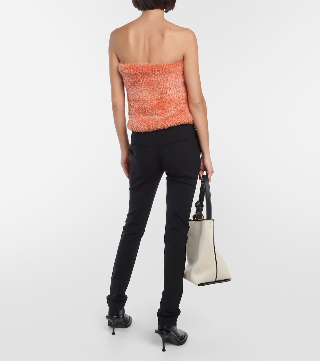 Faux shearling bandeau top | JW Anderson