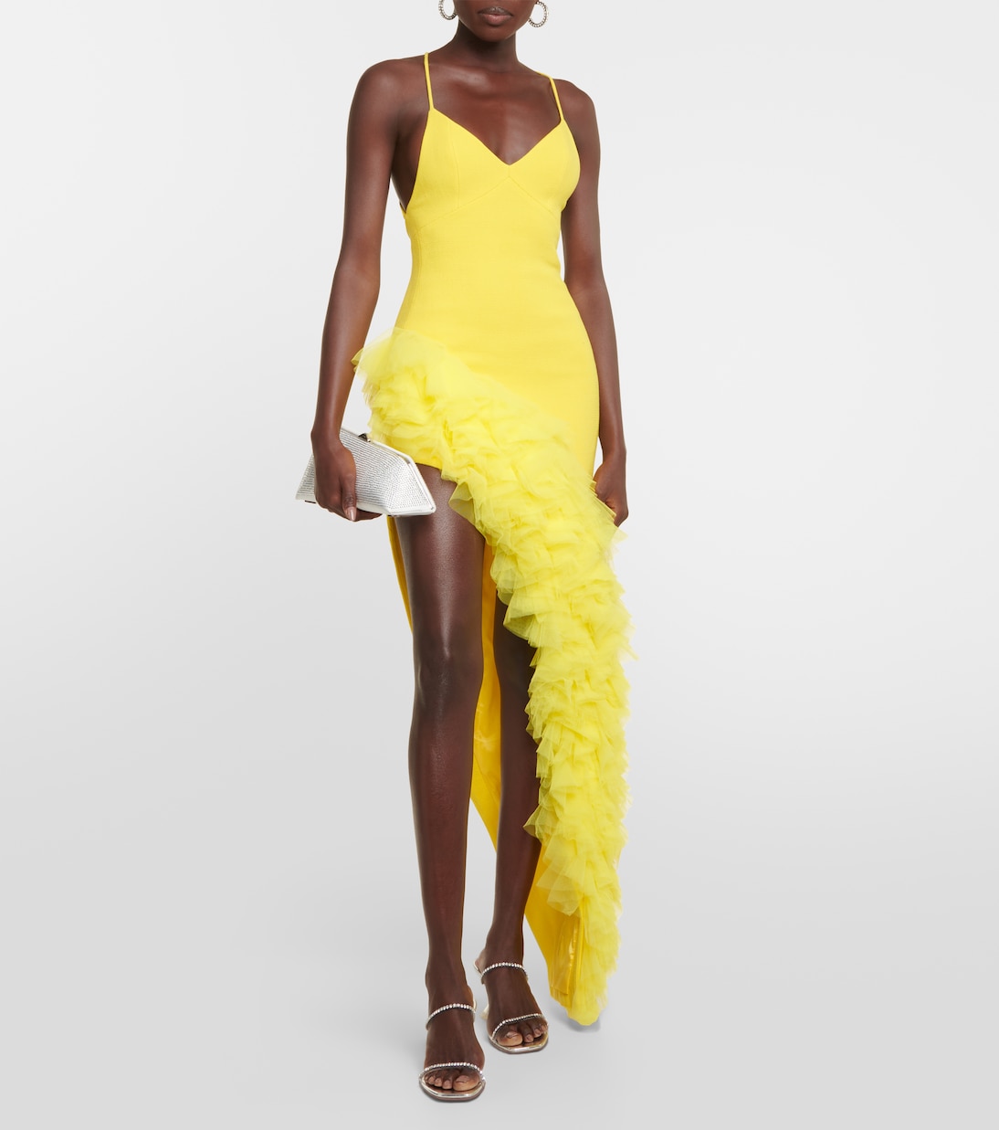 Ruffled wool crepe midi dress | David Koma