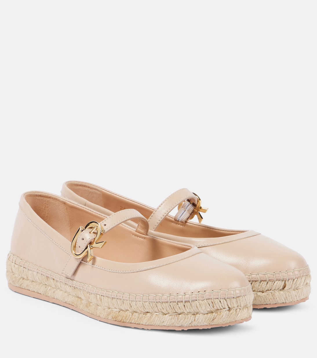 Ballerine espadrillas in pelle e rafia | Gianvito Rossi