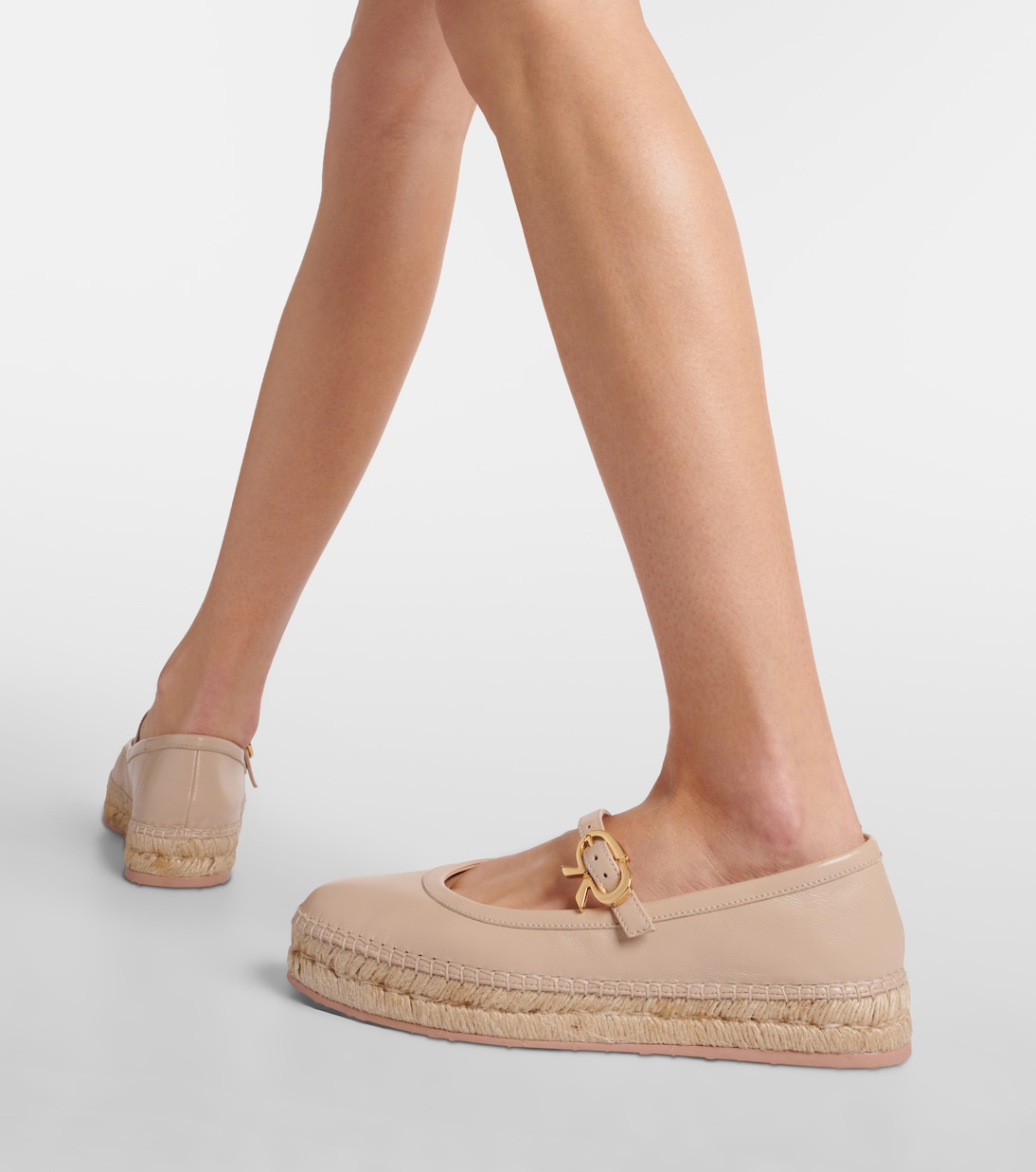 Ballerine espadrillas in pelle e rafia | Gianvito Rossi