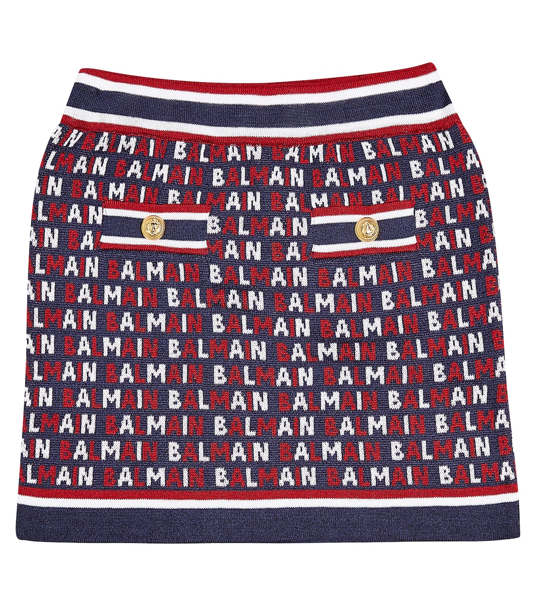 Falda de mezcla de algodón con monograma en jacquard | Balmain Kids