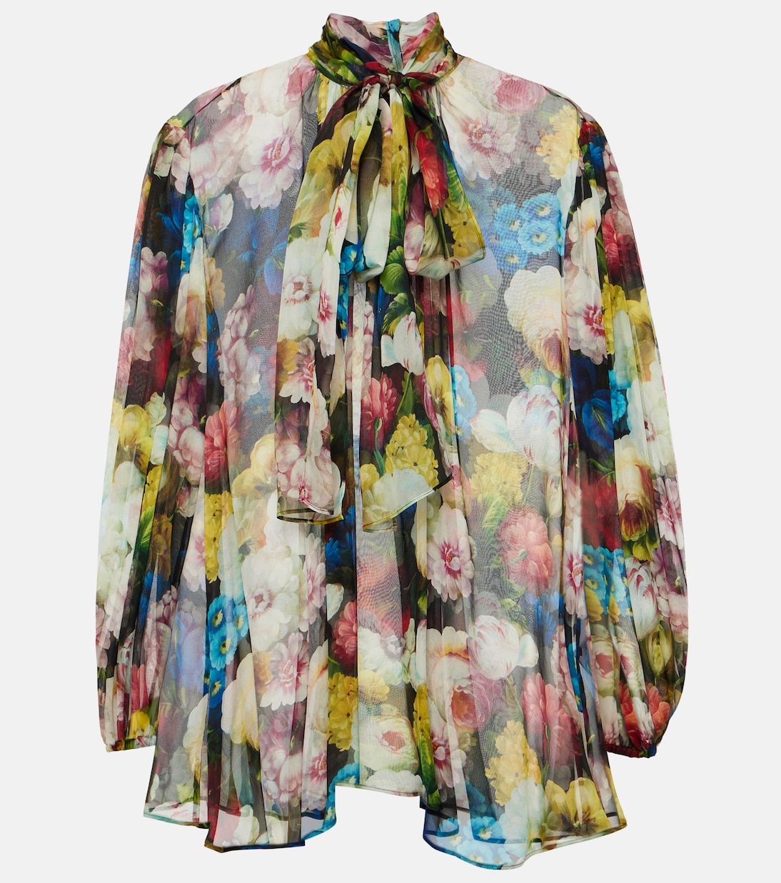 Blusa in chiffon di seta a fiori | Dolce&Gabbana