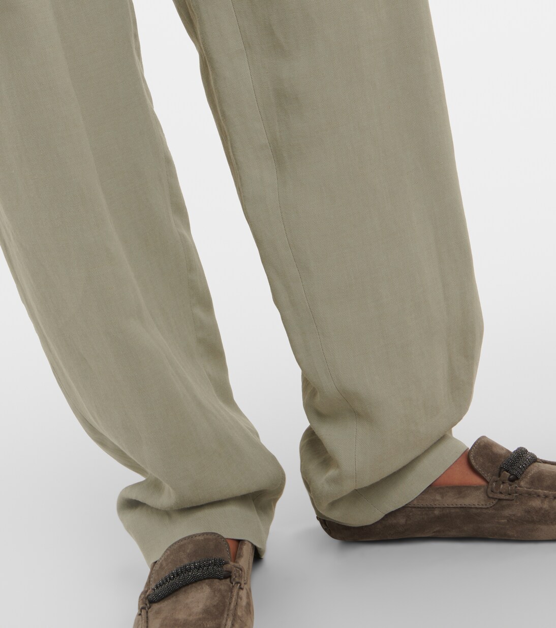 Pantaloni a gamba larga in twill | Brunello Cucinelli