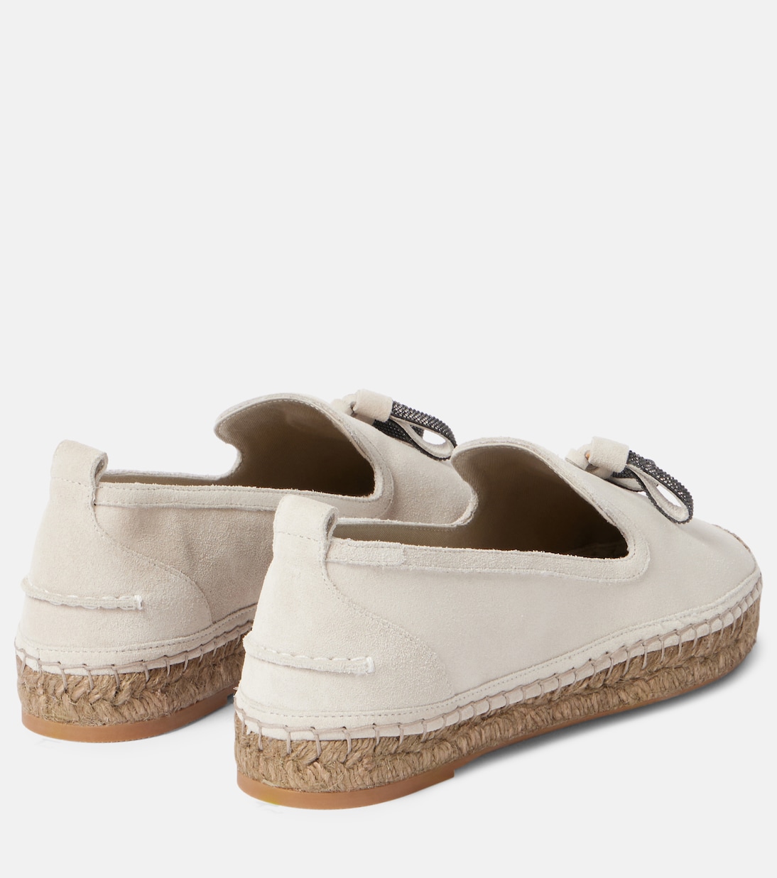 Espadrilles Monili en daim à ornements | Brunello Cucinelli