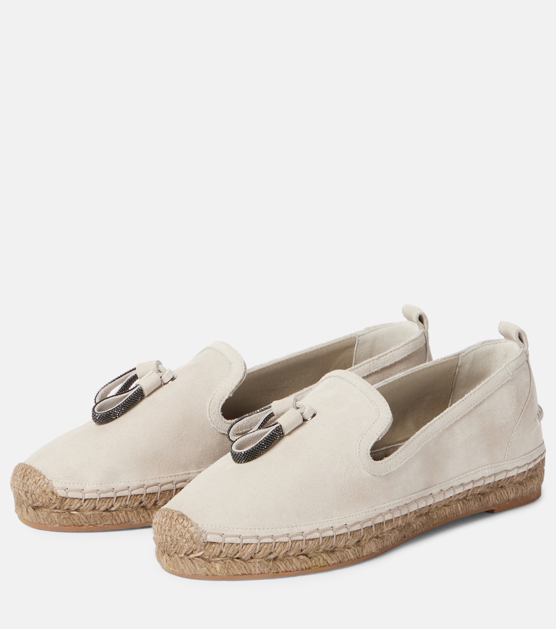 Espadrilles Monili en daim à ornements | Brunello Cucinelli