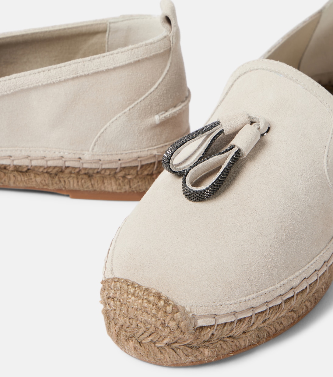 Espadrilles Monili en daim à ornements | Brunello Cucinelli