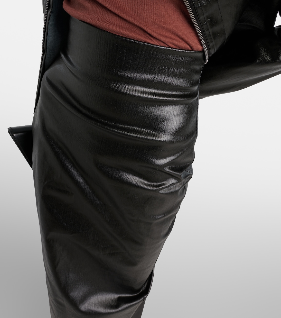 Gonna lunga in misto cotone rivestito | Rick Owens